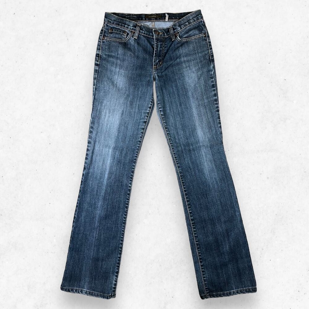 David Kahn Lauren Bootcut Women's Jeans Blue Denim Size 4 Low Stretch Distressed